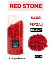 Kırmızı Dolomit Bahçe Saksı Vazo Dere Taşı 2 Kg