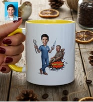 Kişiye Özel Karikatürlü Erkek Diş Hekimi Kupa Bardak Tıp Bayramı Hediyesi