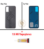 Infinix GT 30 Pro Gri Uyumlu Arka Kapak + B7000 Yapıştırıcı Arka Cam Batarya Pil Kapağı Lazer Kesim