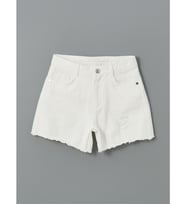LCW Kids Beyaz Beli Ayarlanabilir Lastikli Kız Çocuk Jean Şort