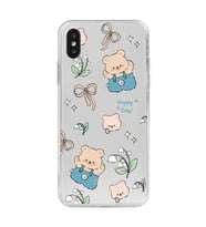 Iphone X ve XS Uyumlu Happy Bears Tasarımlı Şeffaf Telefon Kılıfı