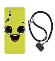 Xiaomi Mi 13 Lite Kılıf Resimli Boyun Askılı İpli Desenli Silikon Series White Green 1833