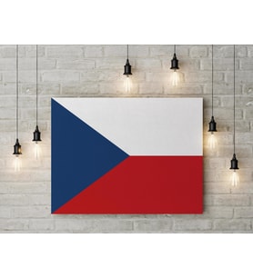 Çek Cumhuriyeti Bayrağı Kanvas Tablo 40x55cm Dekoratif Tablo