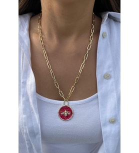 Pembe Arı Uçlu Kolye