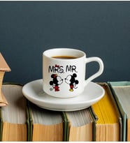 Micky Mouse Sevgili Çift Tasarımlı Türk Kahvesi Fincanı