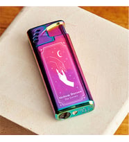 Kişiye Özel İsimli ve Kutulu Gazlı Rüzgara Dayanıklı Pembe Police Çakmak Tarot The Star The Love Baskılı (Model 1)