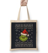 Dr Seuss The Grinch Christmas Knit Pattern Bez Çanta Uzun Saplı