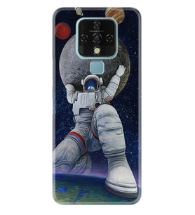 Tecno Camon 16 18P Pova Pova 3 Pova Neo Kılıf Desemli Silikon Astronot ve Dünya 1759