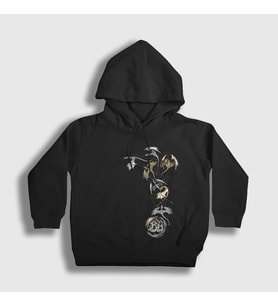 Presmono Unisex Çocuk Siyah Flow Blind Guardian Kapüşonlu Sweatshirt 379667tt