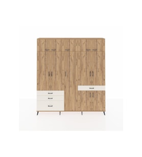 Arges Dolap 11 Raflı 4 Çekmeceli 2 Askılı 220x30x243 Çam-Çam/Aytaşı