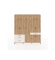 Arges Dolap 11 Raflı 4 Çekmeceli 2 Askılı 220x30x243 Çam-Çam/Aytaşı