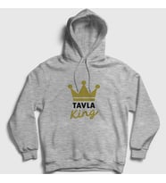 Presmono Unisex Gri Backgammon King Tavla Kralı Oyun V2 Kapüşonlu Sweatshirt 416733tt (Gri)
