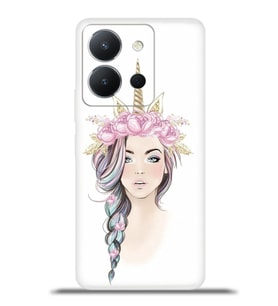 Vivo Y36 Kapak HD Renkli Dizayn Silikon Kılıf - Fairy Face