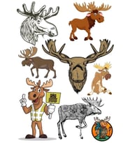 Geyik Sticker Set-1 8 Parça Telefon, Tablet, Defter, Laptop Sticker