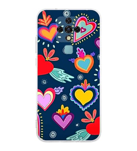 PrintiFy Tecno Camon 18 ile Uyumlu Retro Color 3  Kamera Korumalı Şeffaf  Kılıf