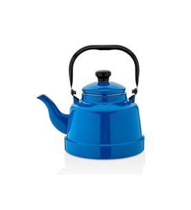 Emaye Üstten Saplı Demlik Eski Tip Mavi Bitki & Çay Demliği 2.5lt No:18