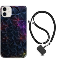 Apple iPhone 11 12 13 Mini Kılıf Boyun Askılı Silikon Renkli Prizmalar 1783