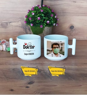 Doktor Kupa Bardak T Fotoğraflı Tıp Bayramı Hediyesi Doktora Hediye
