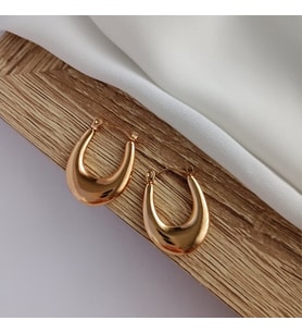 Lente Aksesuar Gold Renk Çelik Bold Damla Küpe - Suya Dayanıklı Modern Tasarım