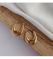 Lente Aksesuar Gold Renk Çelik Bold Damla Küpe - Suya Dayanıklı Modern Tasarım