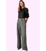 Kadın Palazzo Pantolon Desenli Wide Leg Boru Paça Günlük Stil Hafta Sonu Dayanıklı Malzeme (Gri)