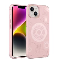 Lexroo iPhone 14 Plus Kılıf Wireless Şarj Özellikli Desenli Hot Kılıf - Rose Gold