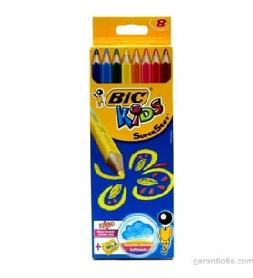 Bic Üçgen Gövde Yumuşak Uçlu Jumbo Kuru Boya Kalemi (8 Renk)