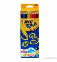 Bic Üçgen Gövde Yumuşak Uçlu Jumbo Kuru Boya Kalemi (8 Renk)