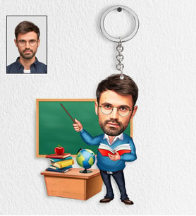Kişiye Özel Öğretmen Tasarımlı Karikatür Anahtarlık 4
