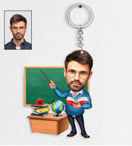 Kişiye Özel Öğretmen Tasarımlı Karikatür Anahtarlık 4
