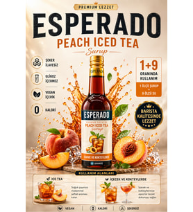 Şekersiz Sugar Free Şeftali Aromalı Ice Tea Base 1 9 Oranında 750 ml