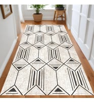 Rovigo Home Dijital Baskı Yıkanabilir Kaymaz Taban Salon Halısı Ve Yolluk RVG0875-FNL85 (Siyah)