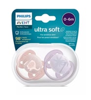 Philips Avent Ultra Soft Yumuşak 2li Emzik 0-6 Ay - Kız SCF091/09