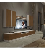 Decoraktiv Trendstyle 8D Slm Tv Ünitesi Tv Sehpası - Beyaz Ceviz (Beyaz - Ceviz)
