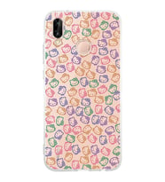 Huawei P20 Lite  Kamera korumalı Kapak Hello Kitty Tasarımlı  Şeffaf Kılıf
