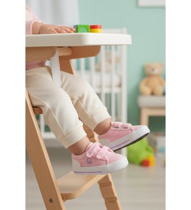 United Colors Of Benetton Pembe Keten Cırtlı Hafif Bebek Spor Ayakkabı BNI-30970 B