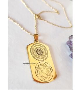 Ayetel Kürsi,süleyman Mührü Sayı Sekanslı Kolye (Gold)