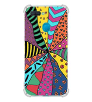 PrintiFy Oppo A12 Uyumlu Retro Color 4 Baskılı Şeffaf Köşe Korumalı Antişok Kılıf