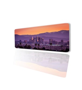 SonicTouch Metropol Gün Batımı Tema Kaymaz Gaming Oyuncu Masaüstü Dikişsiz Klavye Mouse Pad 32x70Cm