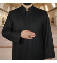 Bezzaz Namaz ve İmam Cübbesi Uzun Çizgili Siyah Enderun Model