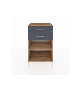 Hyperion Komodin Tek Raflı 2 Çekmeceli 60x44x96 Çam-Antrasit