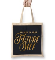 Belief Believe In Your Future Self Bez Çanta Uzun Saplı