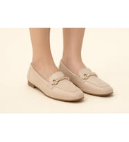 Trendyshose 06968 Taşlı Rahat Duz Babet (Bej)