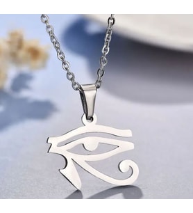 Paslanmaz Çelik Miminal Boyut Gümüş Renk Mitoloji Ra Horus Sembol Kolye