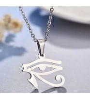 Paslanmaz Çelik Miminal Boyut Gümüş Renk Mitoloji Ra Horus Sembol Kolye