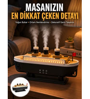 7 Renk Ortam LED'li Dekoratif Gemi Tasarım Hava Nemlendirici Difüzör Yeni Nesil