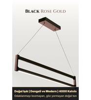 Orion Rose Gold Lineer LED Sarkıt Avize – Kumandalı Dim Edilebilir – Yukarı & Aşağı Işık