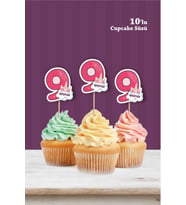 Unicorn Temalı * 9 (dokuz) Yaşında Cupcake Süsü '10lu