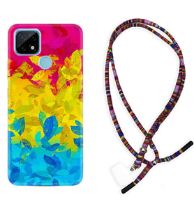 Realme C11 C21 C21Y C25Y C11 2021 Kılıf Boyun Asklı Rasta Silikon Yapraklar 1634