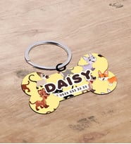 BK Gift Evcil Dostlara Özel İsimli Kemik Şeklinde Ahşap Pet Tasma Künyesi - Model 2